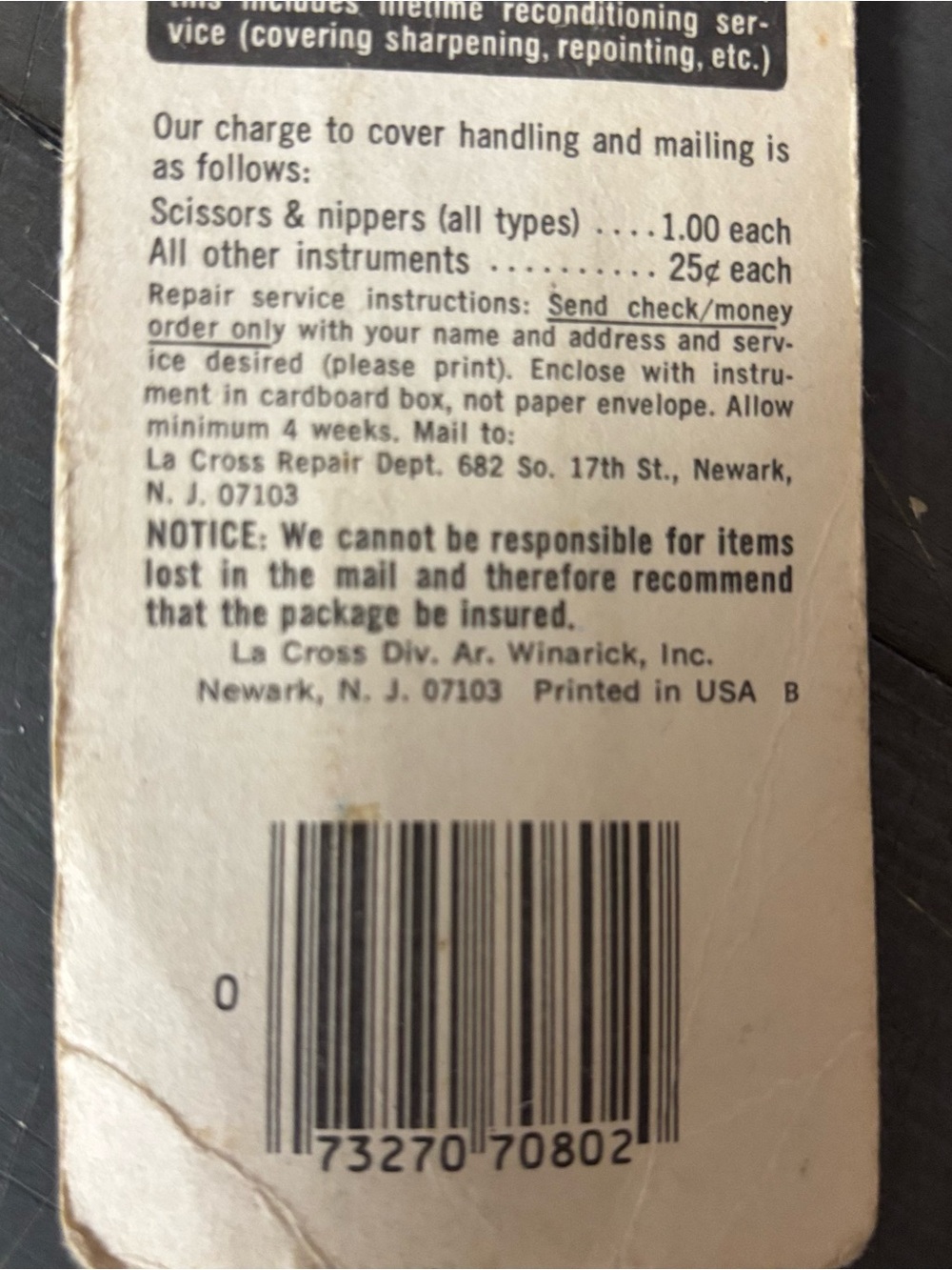 Vintage La Cross Nail File Metal Triple Cut Flexible Rustproof with Package - Picture 4 of 5